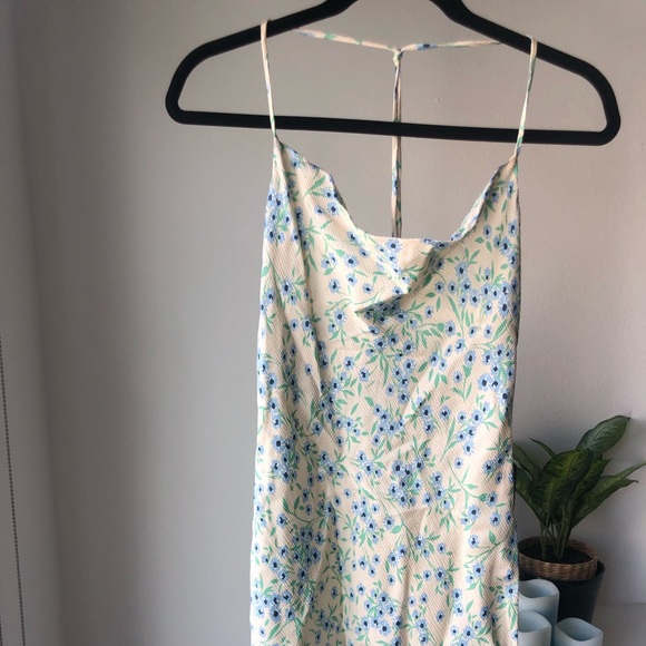 Zara Floral Cowl-Neck Mini Dress Size S - Picture 1 of 3